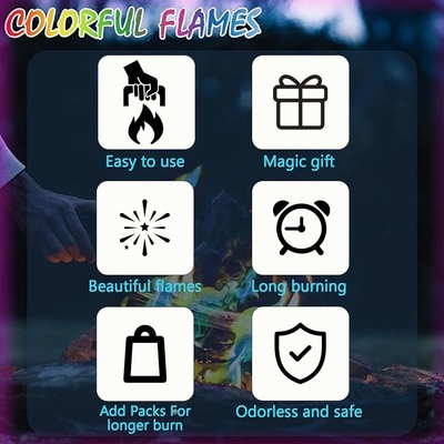 Пакеты MEKER Fire, меняющие цвет, создают красочное шоу для ваших костра